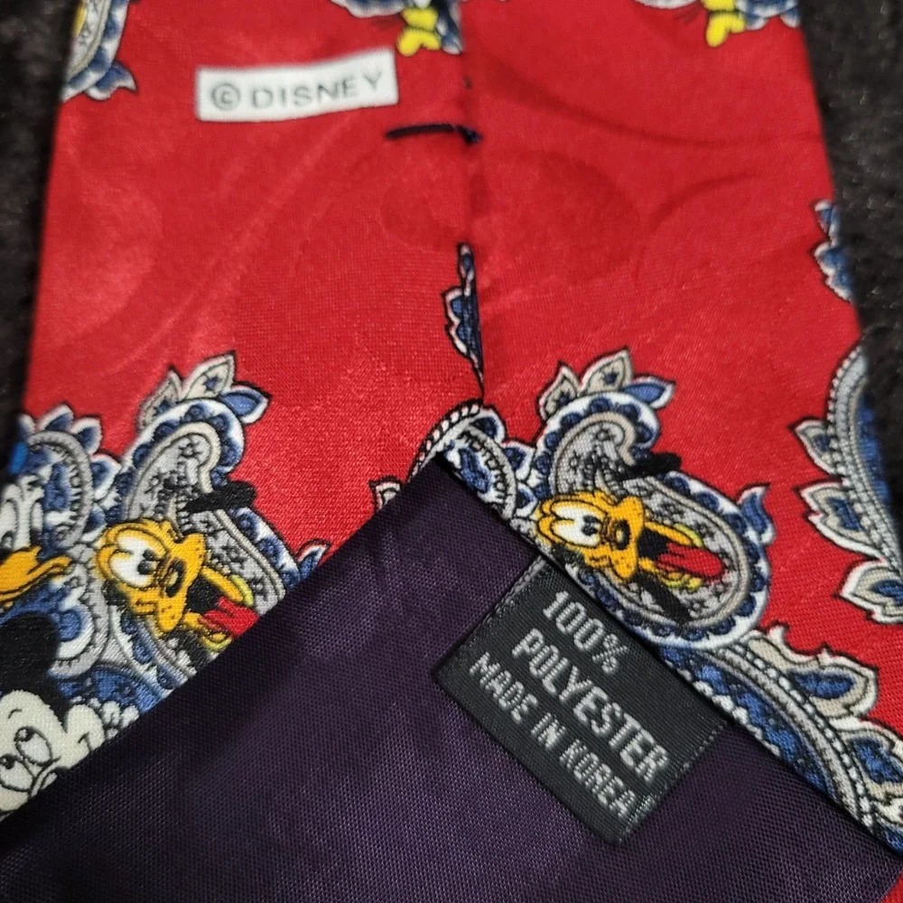 Mickey Unlimited Disney Paisley Tie Red Mickey Donald Pluto Balancine Inc